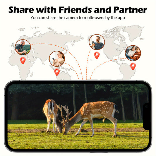 Kamera Leśna 4G LTE z Kartą SIM – Ładowanie Słoneczne / Alarm Ekstremalny 0,2 s + Wizja Nocna Bez Światła, Zdalny Dostęp i Odtwarzanie z Telefonu, Monitorowanie 24/7, Bez Wi-Fi