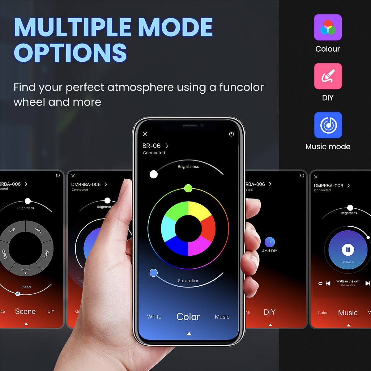 Mexllex RGB Neon Light Strip Featuring a 44-Key Remote, App Connectivity, IP67, Adjustable Colors And Brightness, Music Mode, And Options, Suitable for Bedrooms, Living Rooms, Studies, Gifts, And More