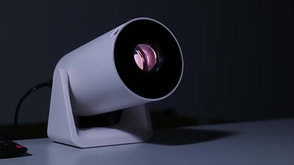 Mini projektor obsługujący rozdzielczość 4K i natywną rozdzielczość 1080P z systemem Android 11,. Przenośny projektor do użytku domowego/na zewnątrz. Odpowiedni dla systemów Android/iPhone/PC/Mac/Switch, projektor kina domowego