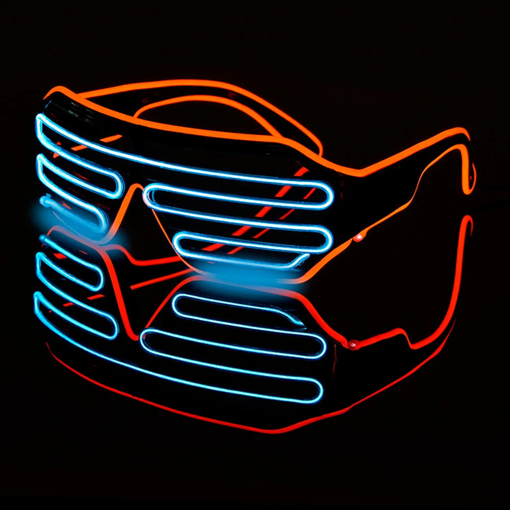 Future Punk Cyber LED Luminous Glasses Neon Glow In The Dark Goggles for Club Bar Party Disco Dance Stage Atmosphere Props
