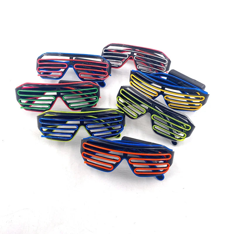 Future Punk Cyber LED Luminous Glasses Neon Glow In The Dark Goggles for Club Bar Party Disco Dance Stage Atmosphere Props