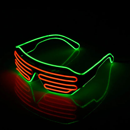 Future Punk Cyber LED Luminous Glasses Neon Glow In The Dark Goggles for Club Bar Party Disco Dance Stage Atmosphere Props